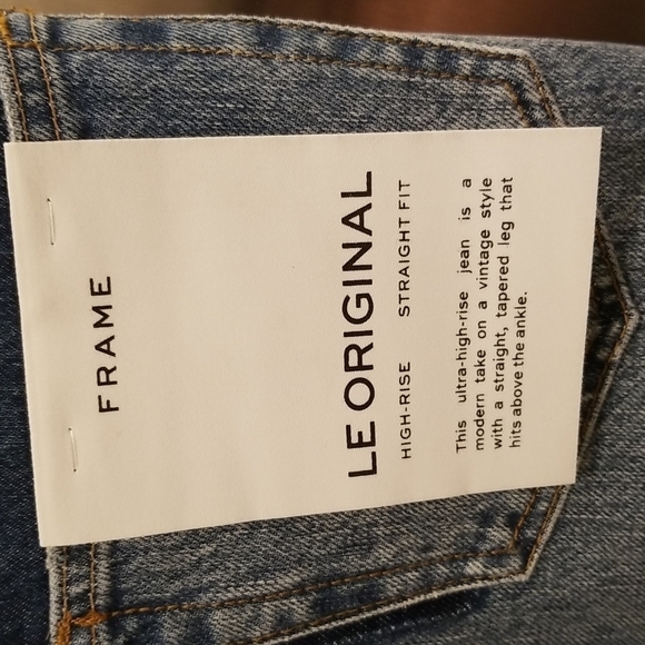 💕FRAME💕 Le Original Cloud Jeans ~ Aviation Ultra High Rise Straight Leg 23 NWT - Picture 16 of 16